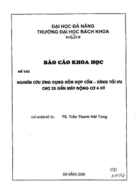 Luận văn nghiên cứu ứng dụng hỗn hợp cồn xăng tối ưu cho xe gắn máy động cơ 4 kỳ