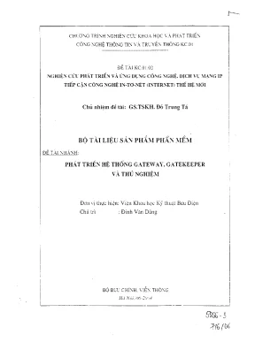 Luận văn phát triển hệ thống gateway gatekeeper và thử nghiệm