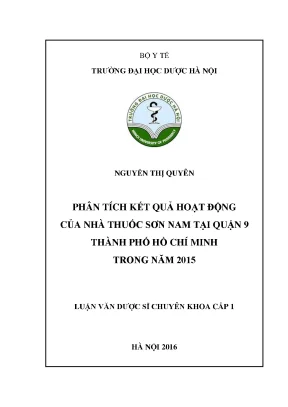 Luận văn thạc sĩ phân tích kết quả hoạt động của nhà thuốc sơn nam tại quận 9 thành phố hồ chí minh trong năm 2015 min