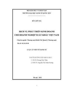 Luận án tiến sĩ dịch vụ phát triển kinh doanh cho doanh nghiệp xuất khẩu việt nam