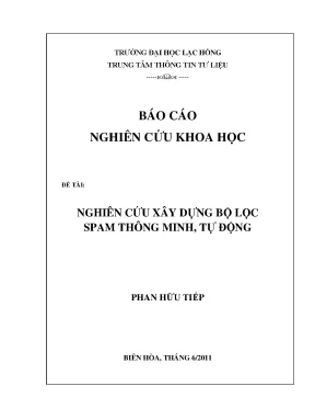 Luận văn nghiên cứu xây dựng bộ lọc spam thông minh tự động