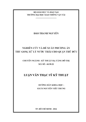 Nghiên cứu và đề xuất phương án thu gom xử lý nước thải cho quận thủ đức luận văn thạc sĩ kỹ thuật hạ tầng đô thị