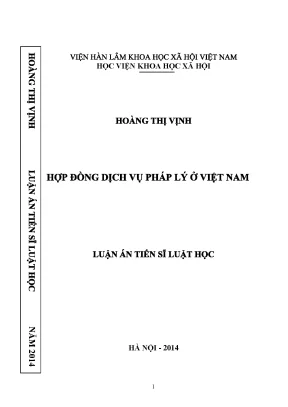 Luận án tiến sĩ hợp đồng dịch vụ pháp lý ở việt nam