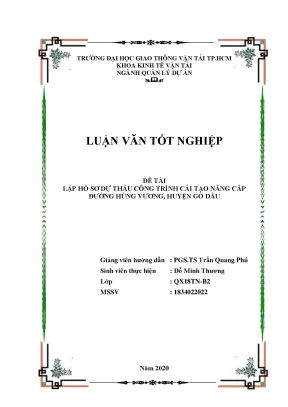 Luận văn tốt nghiệp lập hồ sơ dự thầu công trình cải tạo nâng cấp đường hùng hương huyện gò dầu 2