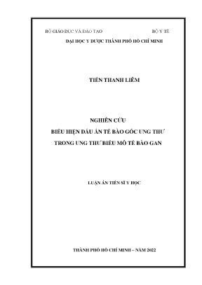 Luận án tiến sĩ y học nghiên cứu biểu hiện dấu ấn tế bào gốc ung thư trong ung thư biểu mô tế bào gan