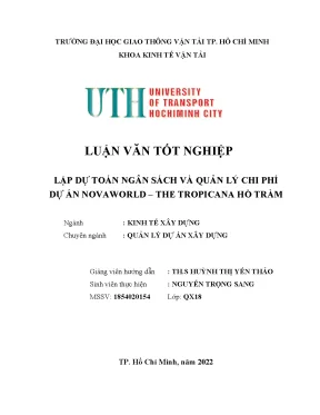 Luận văn lập dự toán ngân sách và dự án novaworld the tropicana hồ tràm