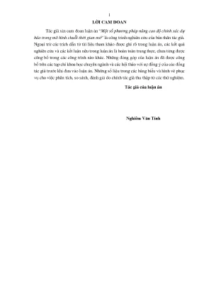 Luận án tiến sĩ máy tính một số phương pháp nâng cao độ chính xác dự báo trong mô hình chuỗi thời gian mờ
