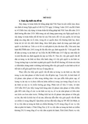 Luận án tiến sĩ giải quyết vấn đề dân sự trong điều tra truy tố xét xử các vụ án xâm phạm sở hữu