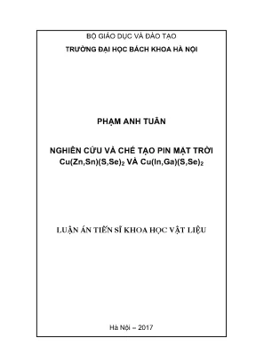 Luận án tiến sĩ nghiên cứu và chế tạo pin mặt trời cuzn sns se2 và cuin gas se2