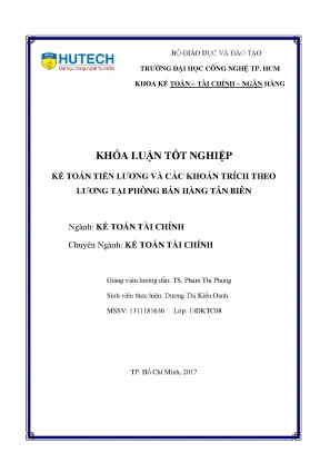 Luận văn tốt nghiệp hutech kế toán tiền lương và các khoản trích theo lương tại phòng bán hàng tân biên