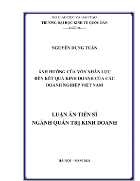 Luận án tiến sĩ quản trị kinh doanh ảnh hưởng của vốn nhân lực đến kết quả kinh doanh của các doanh nghiệp việt nam
