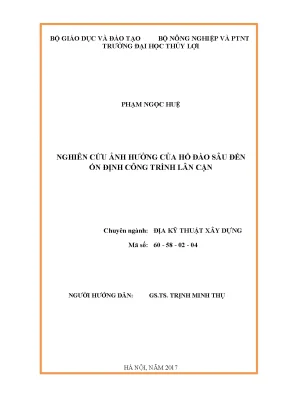 Luận văn thạc sĩ nghiên cứu ảnh hưởng của hố đào sâu đến ổn định công trình lân cận