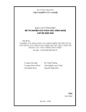 Luận văn nghiên cứu khai thác các phần mềm chuyên dụng ứng dụng vào tính toán thiết kế cầu trục chân dê trong các công trình thuỷ điện