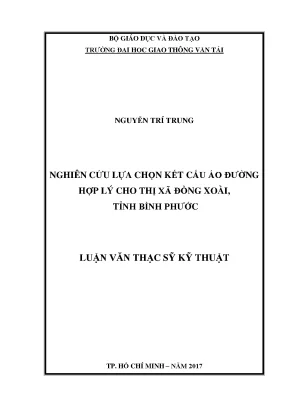 Nghiên cứu lựa chọn kết cấu áo đường hợp lý cho thị xã đồng xoài tỉnh bình phước luận văn thạc sỹ chuyên ngành xây dựng đường ô tô và đường thành phố