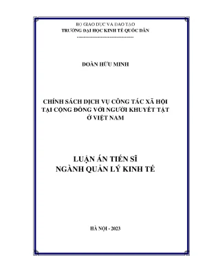 Luận án tốt nghiệp chính sách dịch vụ công tác xã hội tại cộng đồng với người khuyết tật ở việt nam