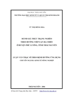 Luận văn thạc sĩ đánh giá thực trạng nghèo theo hướng tiếp cận đa chiều ở huyện phú lương tỉnh thái nguyên compressed