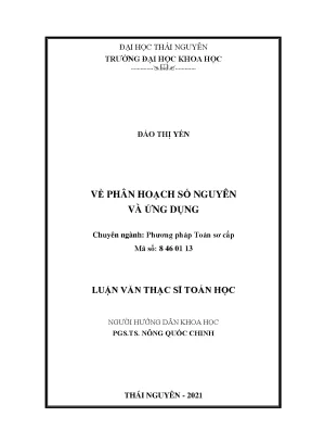 Luận văn thạc sĩ về phân hoạch số nguyên và ứng dụng
