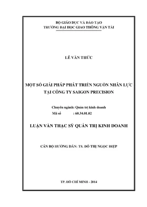 Một số giải pháp phát triển nguồn nhân lực tại công ty saigon precision luận văn thạc sĩ quản trị kinh doanh