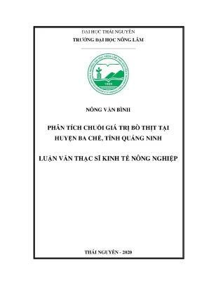 Luận văn thạc sĩ phân tích chuỗi giá trị bò thịt tại huyện ba chẽ tỉnh quảng ninh