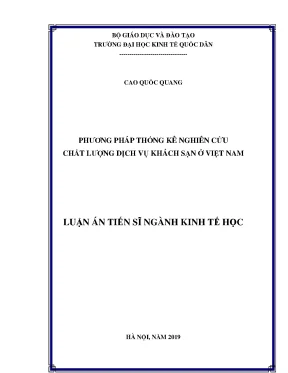 Luận án tiến sĩ phương pháp thống kê nghiên cứu chất lượng dịch vụ khách sạn ở việt nam