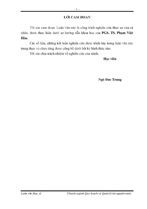 Luận văn thạc sĩ nghiên cứu giải pháp phân bố tài nguyên nước mặt để phát huy lợi ích cao nhất cho các ngành dùng nước của tỉnh quảng ngãi
