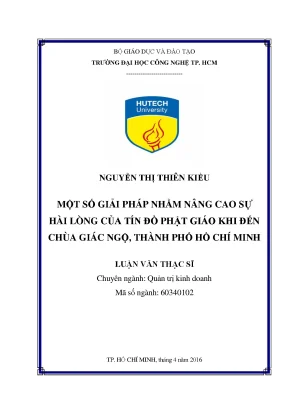 Luận văn thạc sĩ một số giải pháp nhằm nâng cao sự hài lòng của tín đồ phật giáo khi đến chùa giác ngộ thành phố hồ chí minh