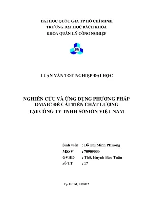 Luận văn tốt nghiệp ðại học nghiên cứu và ứng dụng phương pháp dmaic ðể cải tiến chất lượng tại công ty tnhh sonion việt nam
