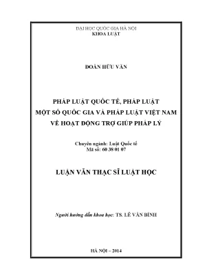 Luận văn thạc sĩ pháp luật quốc tế pháp luật một số quốc gia và pháp luật việt nam về hoạt động trợ giúp pháp lý