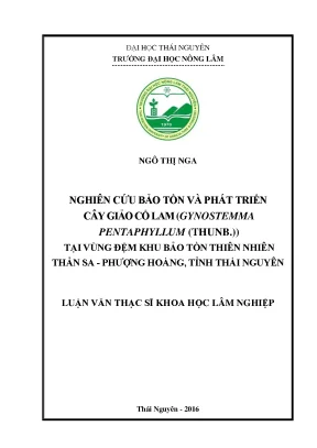 Luận văn thạc sĩ nghiên cứu bảo tồn và phát triển cây giảo cổ lam gynostemma pentaphyllum thunb tại vùng đệm khu bảo tồn thiên nhiên thần sa phượng hoàng tỉnh thái nguyên