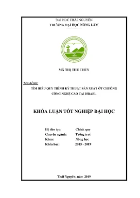 Luận văn thực hiện quy trình trồng cây ớt chuông tại farm 36 moshav tzofar vùng arava israel năm 2018 2019