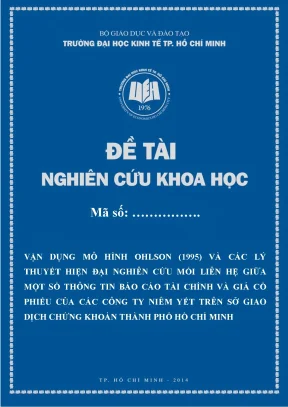 Luận văn vận dụng mô hỉnh ohlson 1995 và các lý thuyết hiện đại nghiên cứu mối liên hệ giữa một số thông tin bctc và giá cổ phiếu các cty niêm yết tại hose