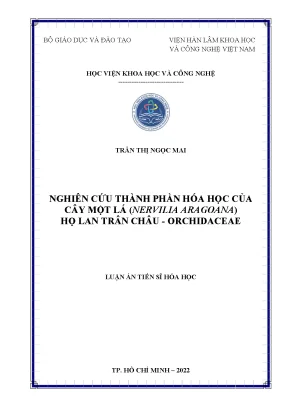 Luận án tiến sĩ nghiên cứu thành phần hóa học của cây một lá nervilia aragoana họ lan trân châu orchidaceae