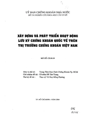 Luận văn xây dựng và phát triển hoạt động lưu ký chứng khoán quốc tế trên thị trường chứng khoán việt nam