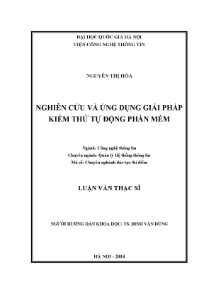 Luận văn thạc sĩ nghiên cứu và ứng dụng giải pháp kiểm thử tự động phần mềm