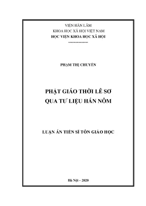 Luận án tiến sĩ phật giáo thời lê sơ qua tư liệu hán nôm