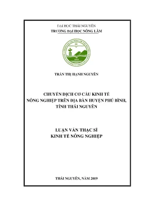 Luận văn thạc sĩ chuyển dịch cơ cấu kinh tế nông nghiệp trên địa bàn huyện phú bình tỉnh thái nguyên