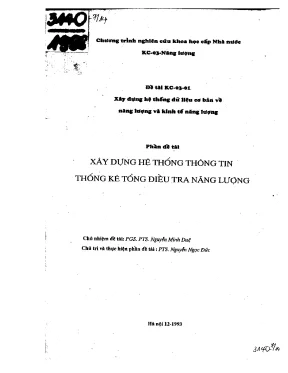 Luận văn đề tài xây dựng hệ thống thông tin thống kê tổng điều tra năng lượng