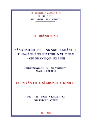 Luận văn thạc sĩ quản lý kinh tế nâng cao chất lượng nguồn nhân lực tại ngân hàng pt vn quảng bình