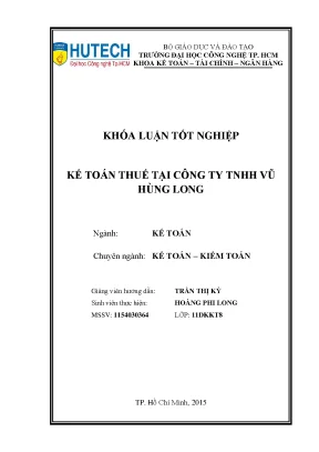 Luận văn tốt nghiệp hutech kế toán thuế tại công ty tnhh vũ hùng long