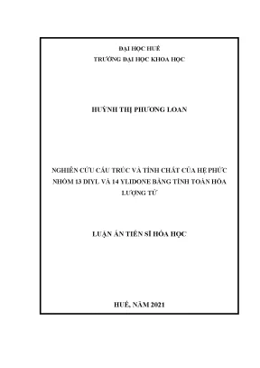 Luận án tiến sĩ nghiên cứu cấu trúc và tính chất của hệ phức nhóm 13 diyl và 14 ylidone bằng tính toán hóa lượng tử