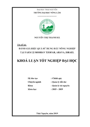 Luận văn đánh giá hiệu quả sử dụng đất nông nghiệp tại farm 22 moshav tzofar arava israel