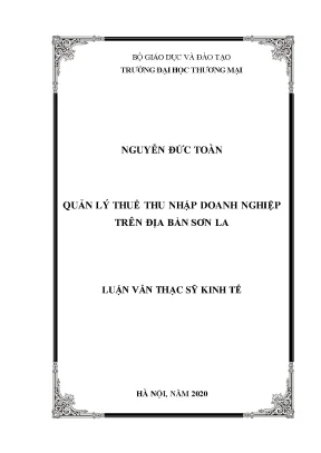 Luận văn thạc sĩ quản lý thuế thu nhập trên địa bàn sơn la