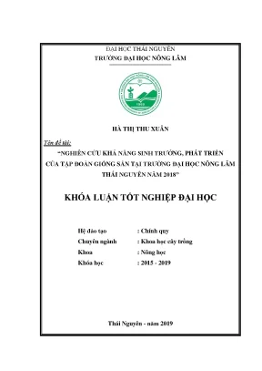 Luận văn nghiên cứu khả năng sinh trưởng và phát triển của tập đoàn giống sắn tại trường đại học nông lâm thái nguyên năm 2018
