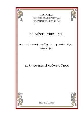 Luận án đối chiếu thuật ngữ quản trị chiến lược anh việt