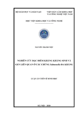 Luận án tiến sĩ nghiên cứu đặc điểm kháng kháng sinh và gen liên quan ở các chủng salmonella đa kháng
