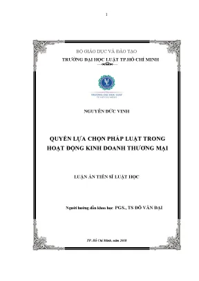Luận án tiến sĩ quyền lựa chọn pháp luật trong hoạt động kinh doanh thương mại