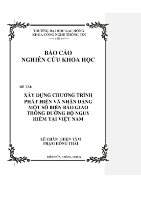 Luận văn xây dựng chương trình phát hiện và nhận dạng một số biển báo giao thông đường bộ nguy hiểm tại việt nam