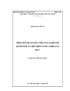 Luận án tiến sĩ mối liên quan giữa snp của il28b với genotype và đột biến vùng core của hcv