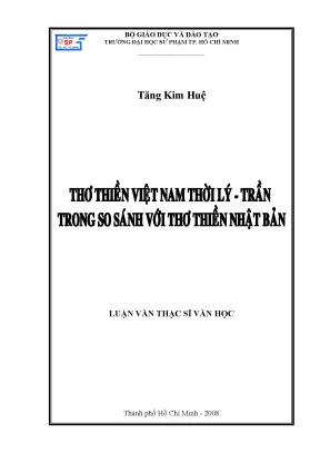 Luận văn thạc sĩ thơ thiền việt nam thời lý trần trong so sánh với thơ thiền nhật bản