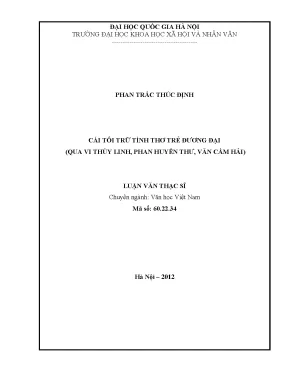 Luận văn thạc sĩ cái tôi trữ tình thơ trẻ đương đại qua vi thùy linh phan huyền thư văn cầm hải